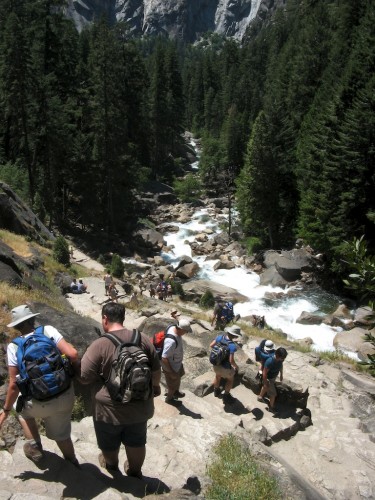 mist trail below vernal falls