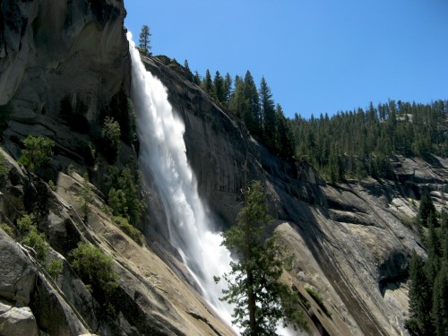 nevada falls in bright sun